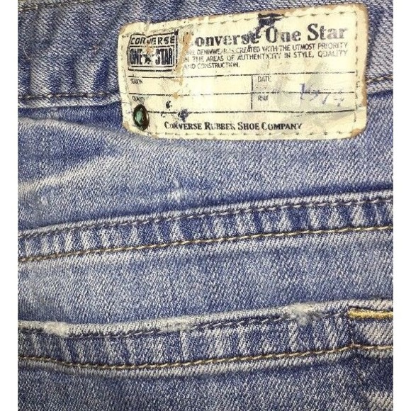 Converse One Star Womens Jeans 6 30x32 Cotton Spandex Blend Blue Worn Distressed - Picture 3 of 12